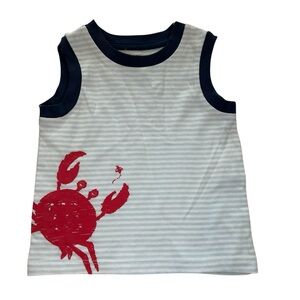 Burt's Bees Baby Striped Crab Tank Red White and Blue Small Flaw Size 6-9 Months